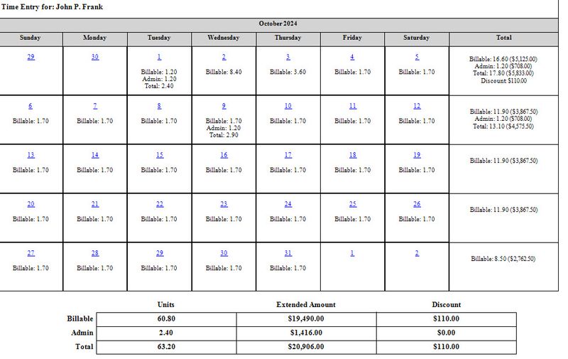Time Entry Calendar – image 1